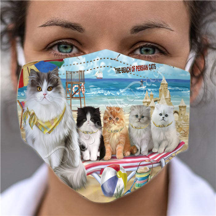 Pet Friendly Beach Persian Cats Face Mask FM49123