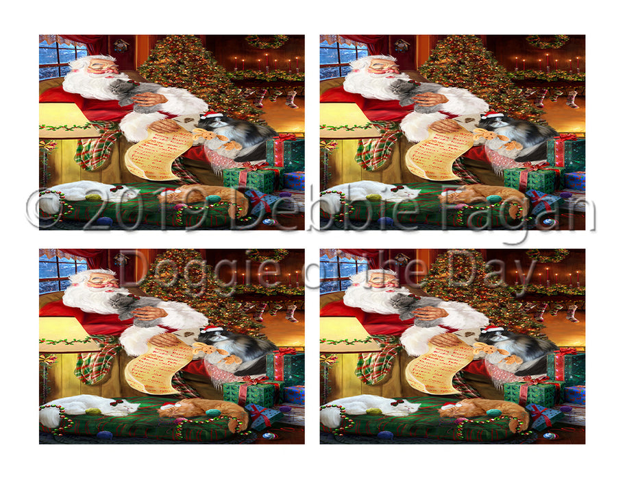 Santa Sleeping with Persian Cats Placemat