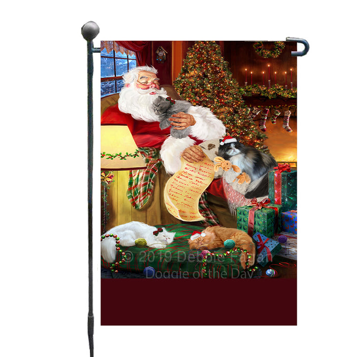 Personalized Pit Bull Dogs and Puppies Sleeping with Santa Custom Garden Flags GFLG-DOTD-A62653