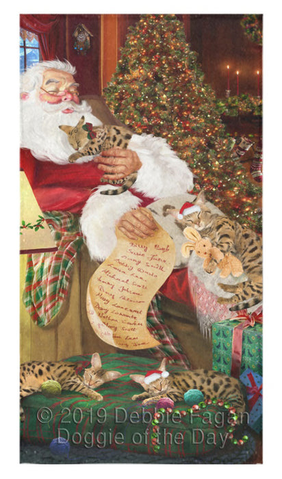 Santa Sleeping with Persian Cats Bath Towel