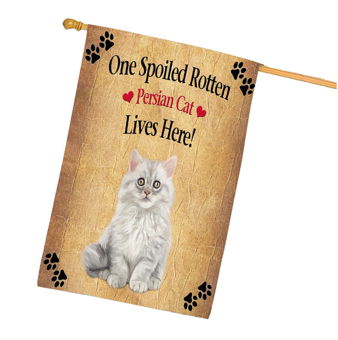 Spoiled Rotten Persian Cat House Flag Outdoor Decorative Double Sided Pet Portrait Weather Resistant Premium Quality Animal Printed Home Decorative Flags 100% Polyester FLG68393
