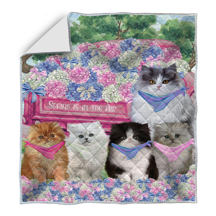 Persian Cats Quilt, Explore a Variety of Bedding Designs, Bedspread Quilted Coverlet, Custom, Personalized, Pet Gift for Cat Lovers
