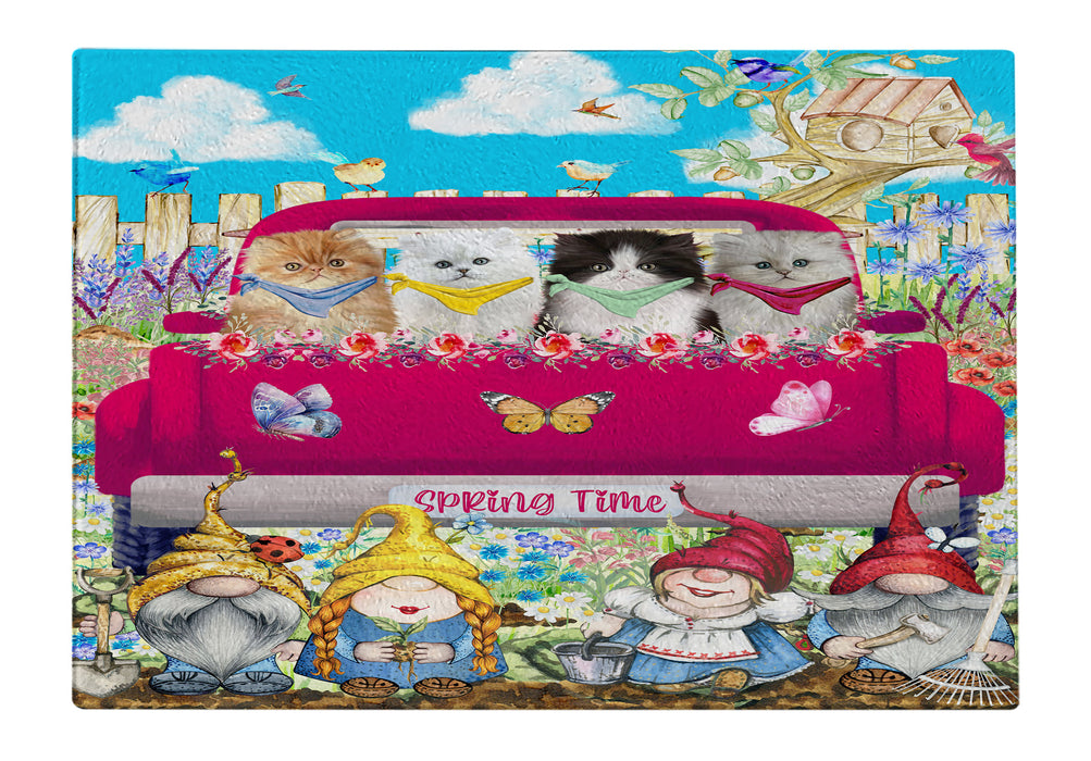 Persian Cats Tempered Glass Cutting Board: Explore a Variety of Custom Designs, Personalized, Scratch and Stain Resistant Boards for Kitchen, Gift for Cat and Pet Lovers