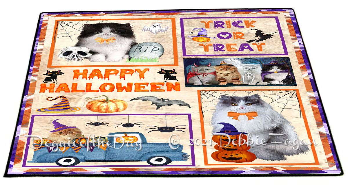 Happy Halloween Trick or Treat Persian Cats Indoor/Outdoor Welcome Floormat - Premium Quality Washable Anti-Slip Doormat Rug FLMS58162