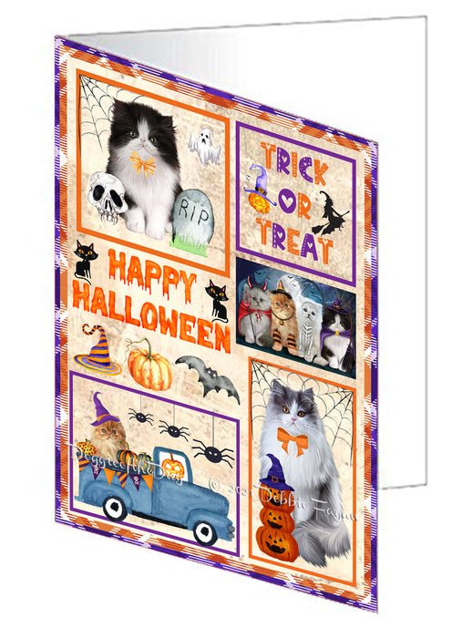 Happy Halloween Trick or Treat Persian Cats Handmade Artwork Assorted Pets Greeting Cards and Note Cards with Envelopes for All Occasions and Holiday Seasons GCD76565