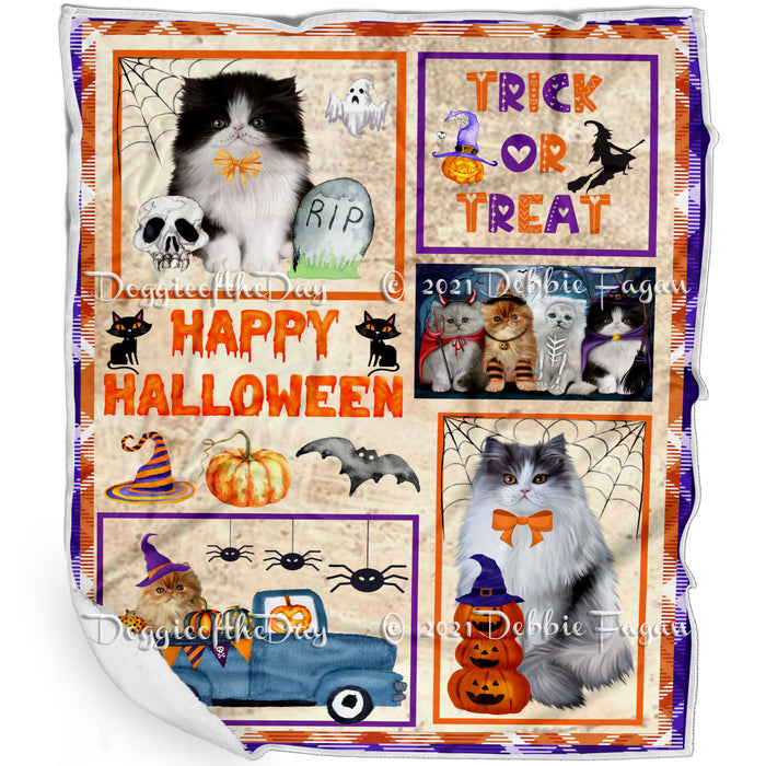 Happy Halloween Trick or Treat Persian Cats Blanket BLNKT143770