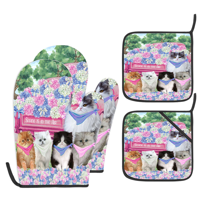 Persian Cat Oven Mitts and Pot Holder: Explore a Variety of Designs, Potholders with Kitchen Gloves for Cooking, Custom, Personalized, Gifts for Pet & Cats Lover