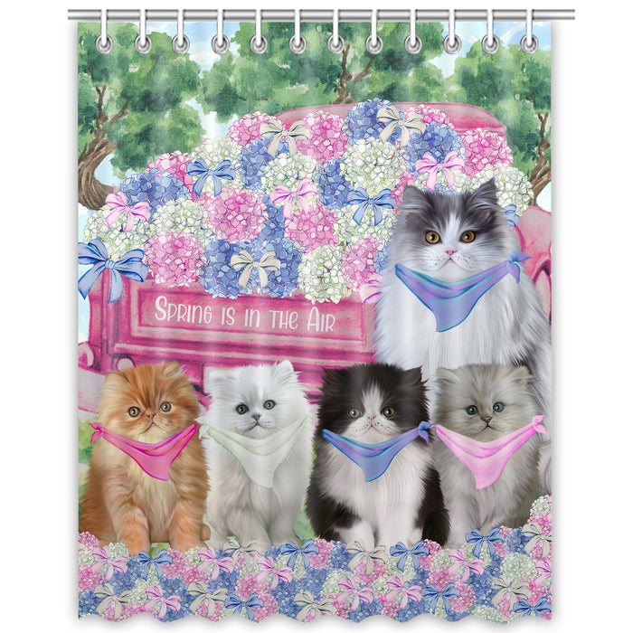 Persian Cats Shower Curtain: Explore a Variety of Designs, Custom, Personalized, Waterproof Bathtub Curtains for Bathroom with Hooks, Gift for Cat and Pet Lovers