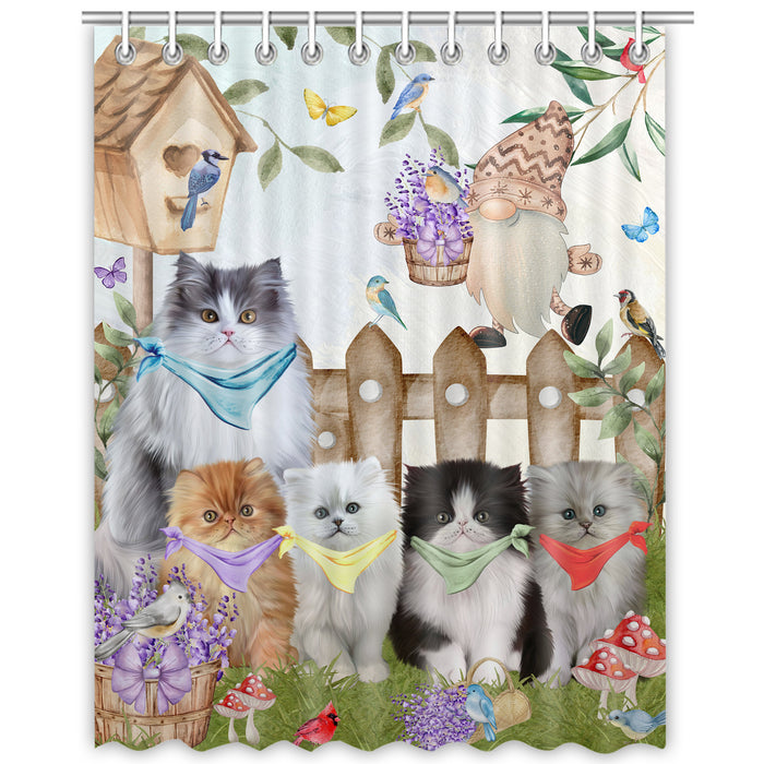 Persian Cats Shower Curtain, Explore a Variety of Personalized Designs, Custom, Waterproof Bathtub Curtains with Hooks for Bathroom, Cat Gift for Pet Lovers