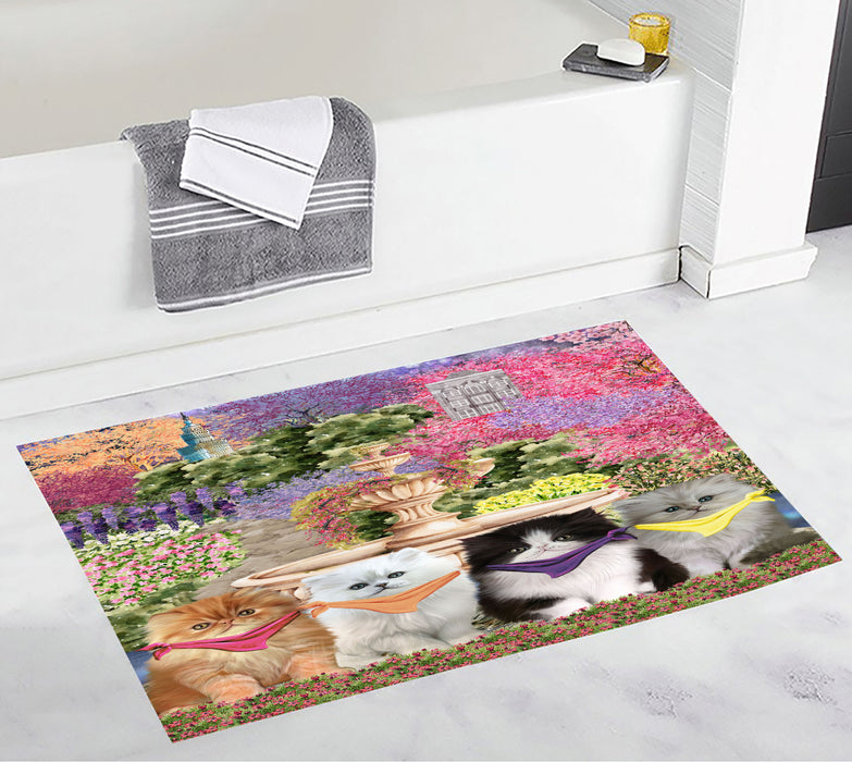Persian Cats Custom Bath Mat, Explore a Variety of Personalized Designs, Anti-Slip Bathroom Pet Rug Mats, Cat Lover's Gifts