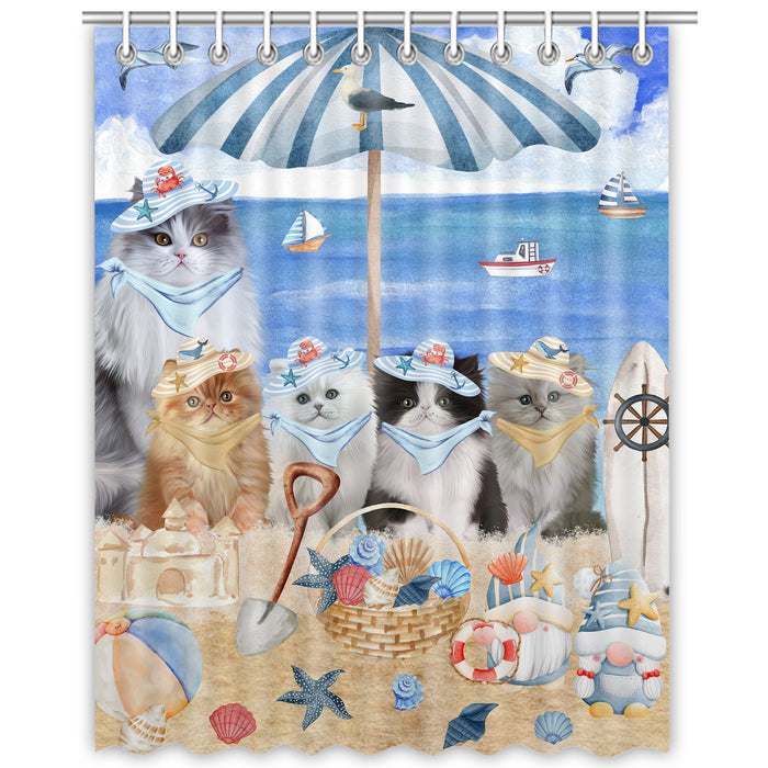 Persian Cats Shower Curtain, Explore a Variety of Personalized Designs, Custom, Waterproof Bathtub Curtains with Hooks for Bathroom, Cat Gift for Pet Lovers