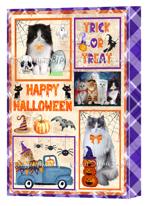 Happy Halloween Trick or Treat Persian Cats Canvas Wall Art Decor - Premium Quality Canvas Wall Art for Living Room Bedroom Home Office Decor Ready to Hang CVS150713