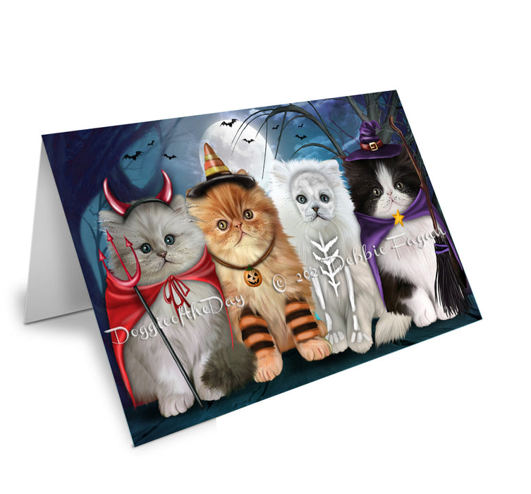 Happy Halloween Trick or Treat Persian Cats Handmade Artwork Assorted Pets Greeting Cards and Note Cards with Envelopes for All Occasions and Holiday Seasons GCD76799