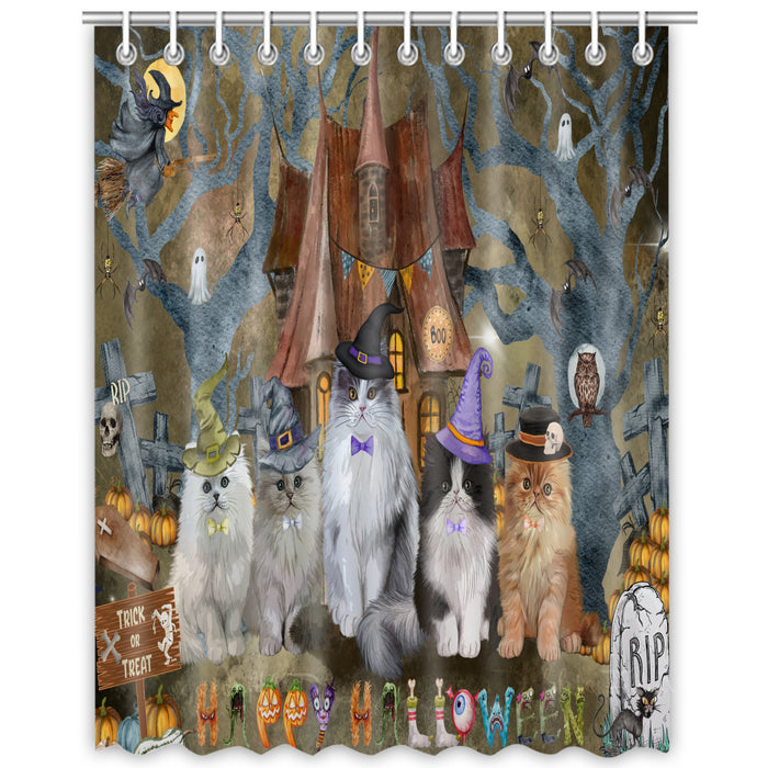 Persian Cats Shower Curtain, Custom Bathtub Curtains with Hooks for Bathroom, Explore a Variety of Designs, Personalized, Gift for Pet and Cat Lovers
