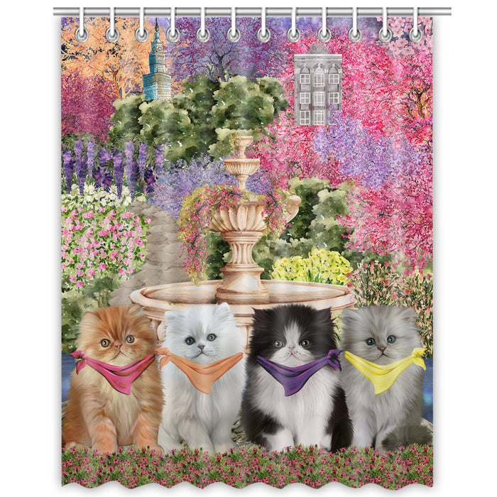 Persian Cats Shower Curtain: Explore a Variety of Designs, Halloween Bathtub Curtains for Bathroom with Hooks, Personalized, Custom, Gift for Pet and Cat Lovers