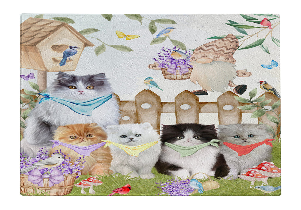 Persian Cats Tempered Glass Cutting Board: Explore a Variety of Custom Designs, Personalized, Scratch and Stain Resistant Boards for Kitchen, Gift for Cat and Pet Lovers