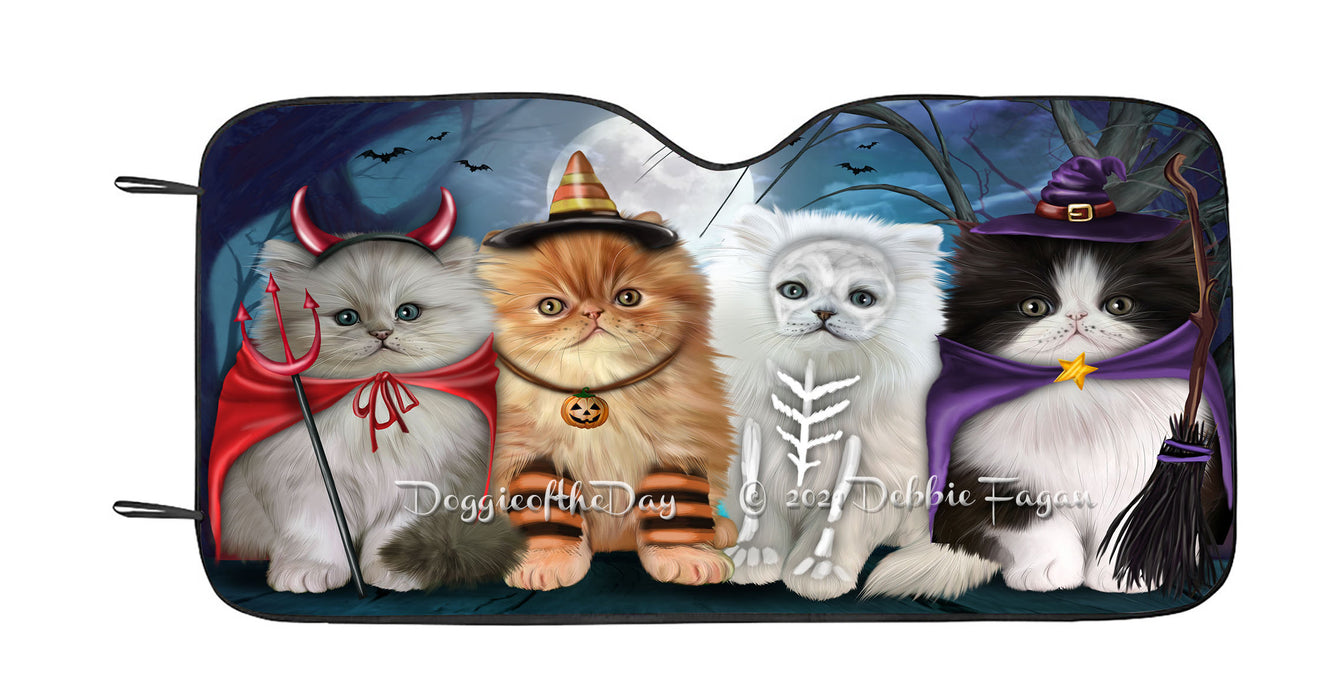 Happy Halloween Trick or Treat Persian Cats Car Sun Shade Cover Curtain
