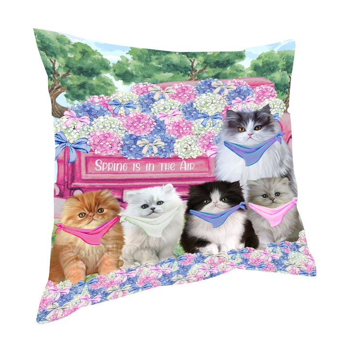 Persian Cats Throw Pillow: Explore a Variety of Designs, Custom, Cushion Pillows for Sofa Couch Bed, Personalized, Cat Lover's Gifts