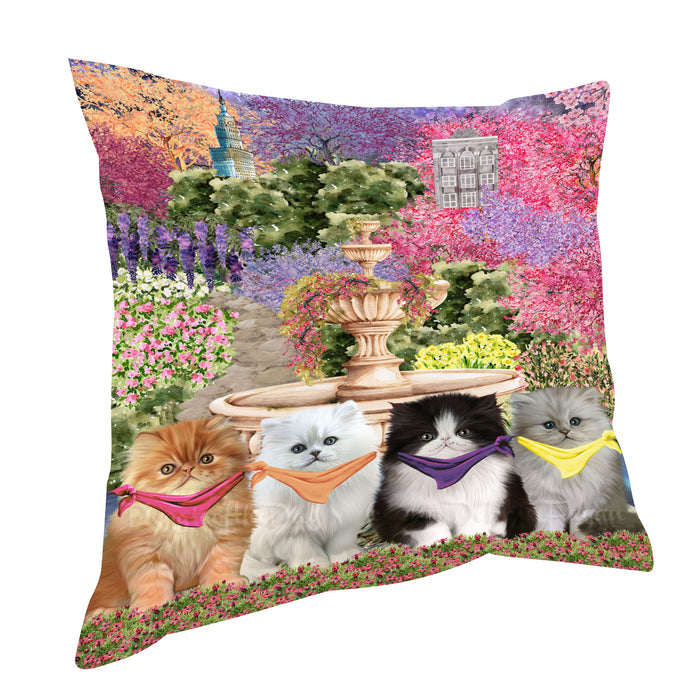 Persian Cats Pillow: Cushion for Sofa Couch Bed Throw Pillows, Personalized, Explore a Variety of Designs, Custom, Pet and Cat Lovers Gift