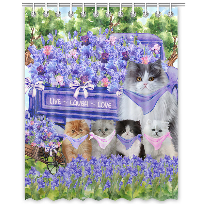 Persian Cats Shower Curtain, Custom Bathtub Curtains with Hooks for Bathroom, Explore a Variety of Designs, Personalized, Gift for Pet and Cat Lovers