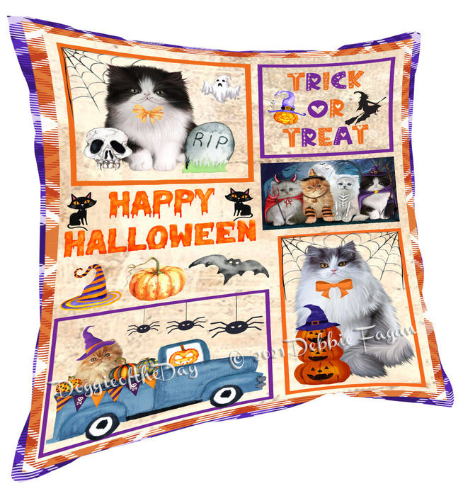 Happy Halloween Trick or Treat Persian Cats Pillow with Top Quality High-Resolution Images - Ultra Soft Pet Pillows for Sleeping - Reversible & Comfort - Ideal Gift for Dog Lover - Cushion for Sofa Couch Bed - 100% Polyester, PILA88321