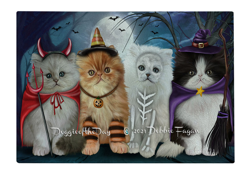 Happy Halloween Trick or Treat Persian Cats Cutting Board - Easy Grip Non-Slip Dishwasher Safe Chopping Board Vegetables C79645