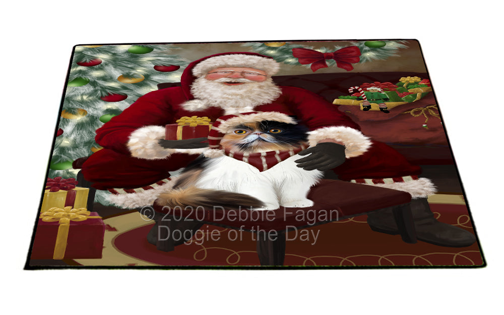 Santa's Christmas Surprise Persian Cat Indoor/Outdoor Welcome Floormat - Premium Quality Washable Anti-Slip Doormat Rug FLMS57508