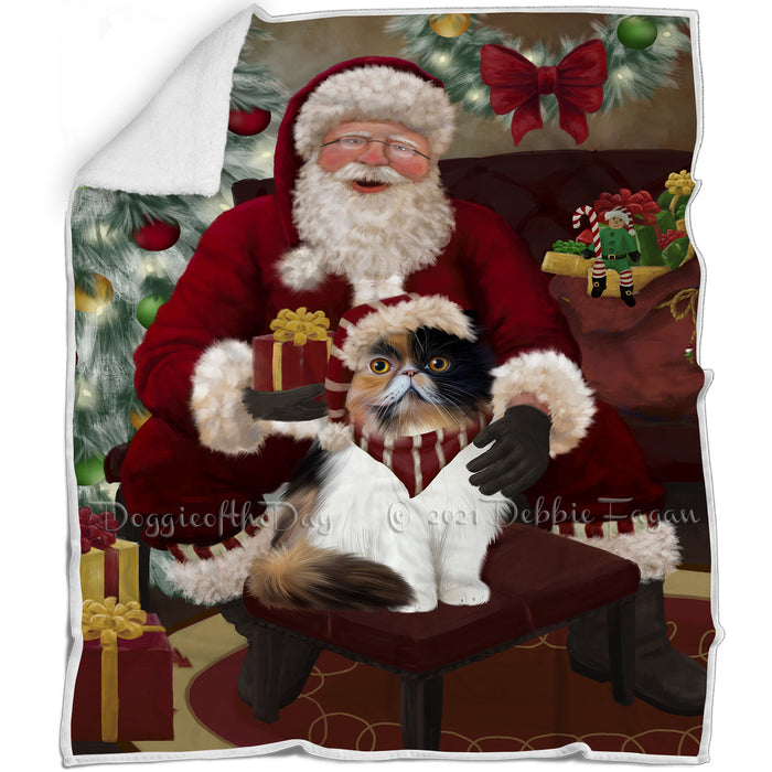 Santa's Christmas Surprise Persian Cat Blanket BLNKT142313