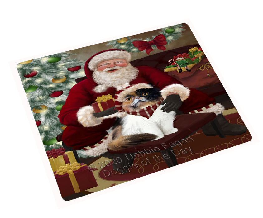 Santa's Christmas Surprise Persian Cat Cutting Board - Easy Grip Non-Slip Dishwasher Safe Chopping Board Vegetables C78688