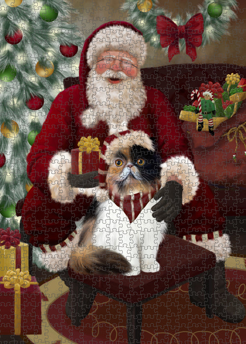 Santa's Christmas Surprise Persian Cat Puzzle with Photo Tin PUZL100880