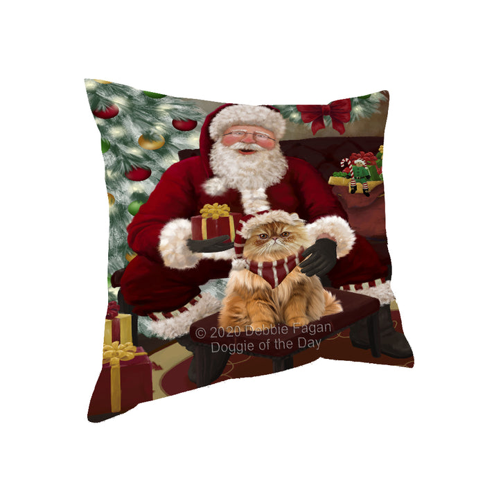 Santa's Christmas Surprise Persian Cat Pillow PIL87276
