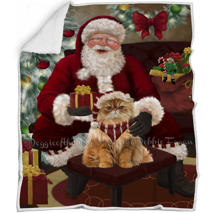 Santa's Christmas Surprise Persian Cat Blanket BLNKT142328
