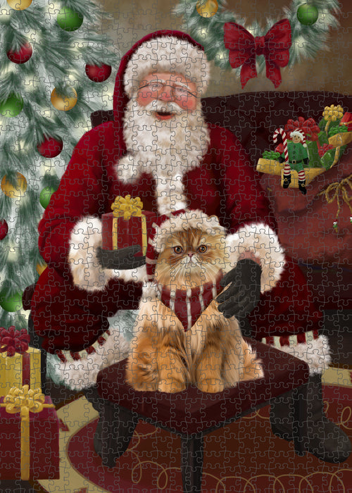 Santa's Christmas Surprise Persian Cat Puzzle with Photo Tin PUZL100892