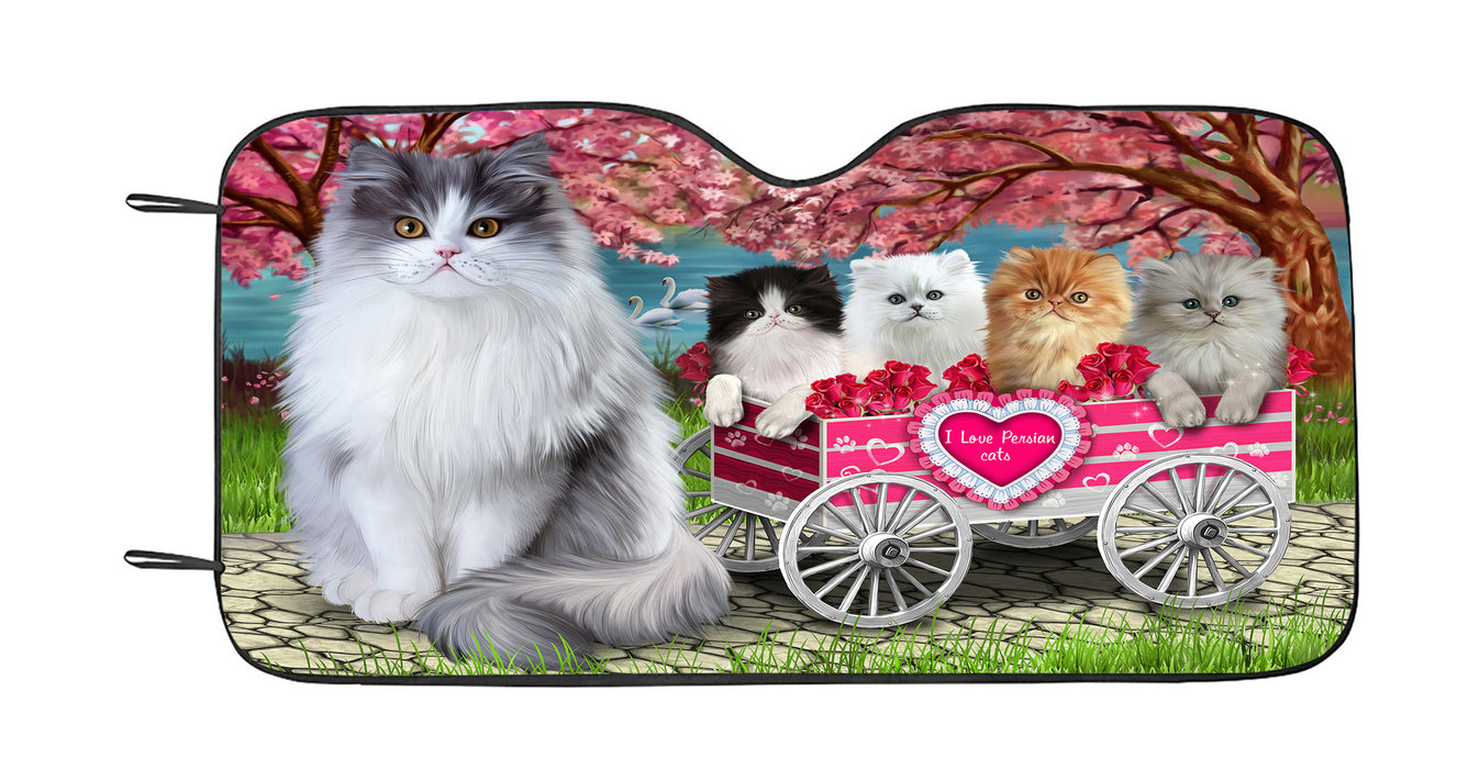 I Love Persian Cats in a Cart Car Sun Shade