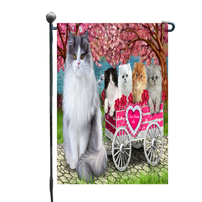 I Love Persian Cats in a Cart Garden Flags Outdoor Decor for Homes and Gardens Double Sided Garden Yard Spring Decorative Vertical Home Flags Garden Porch Lawn Flag for Decorations