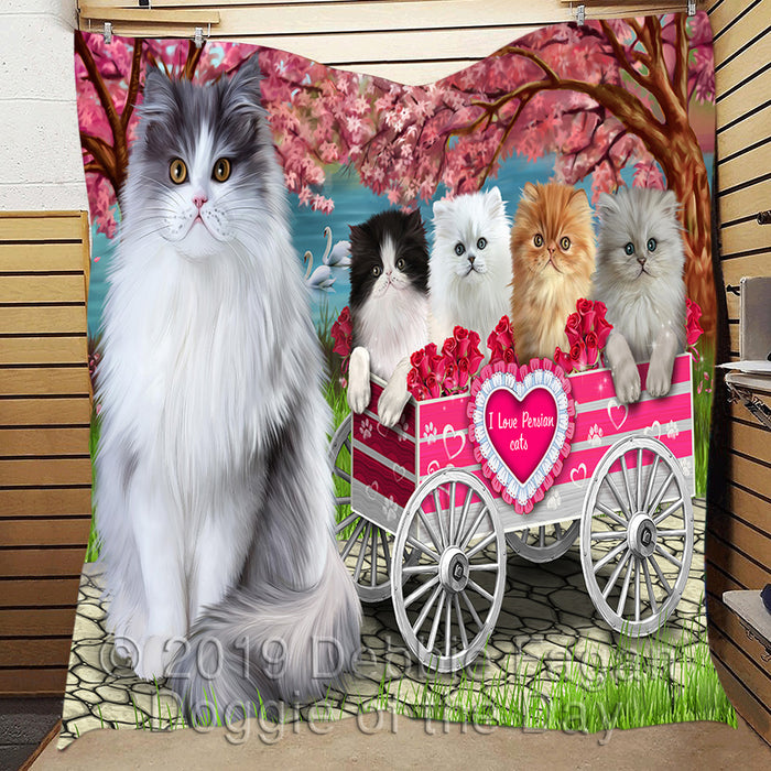 I Love Persian Cats in a Cart Quilt