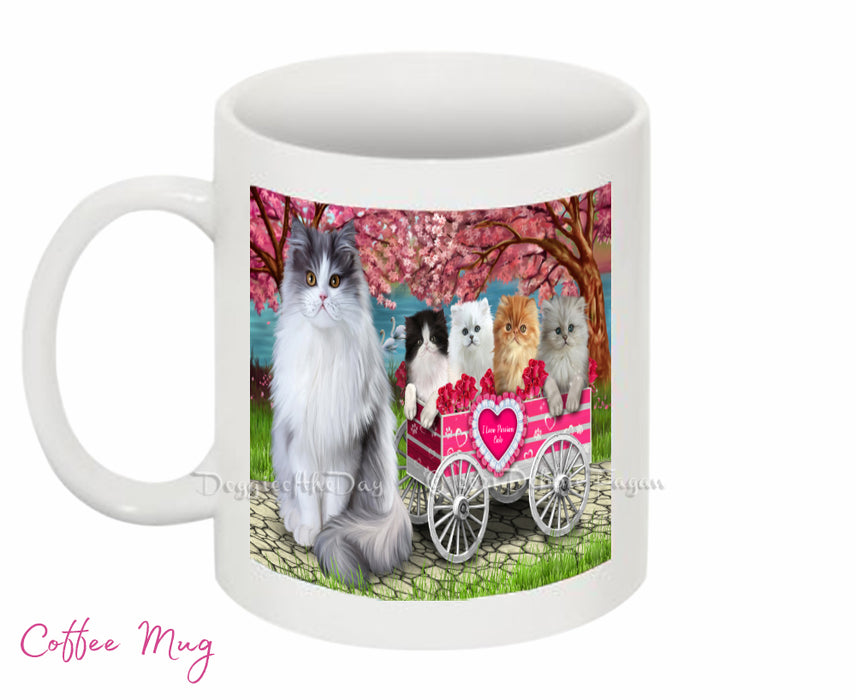 Mother's Day Gift Basket Persian Cats Blanket, Pillow, Coasters, Magnet, Coffee Mug and Ornament