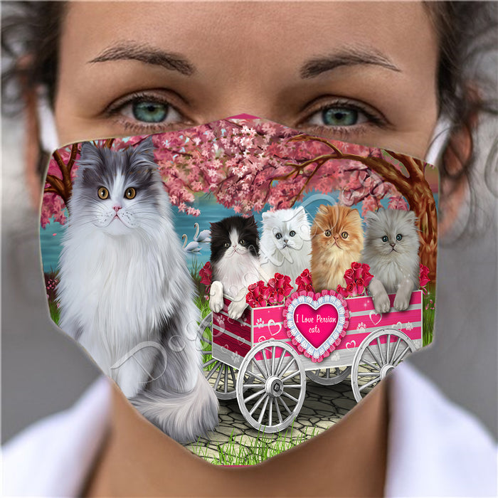 I Love Persian Cats in a Cart Face Mask FM48167