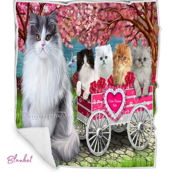 Mother's Day Gift Basket Persian Cats Blanket, Pillow, Coasters, Magnet, Coffee Mug and Ornament