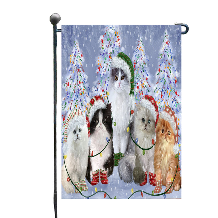 Christmas Lights and Persian Cats Garden Flags- Outdoor Double Sided Garden Yard Porch Lawn Spring Decorative Vertical Home Flags 12 1/2"w x 18"h