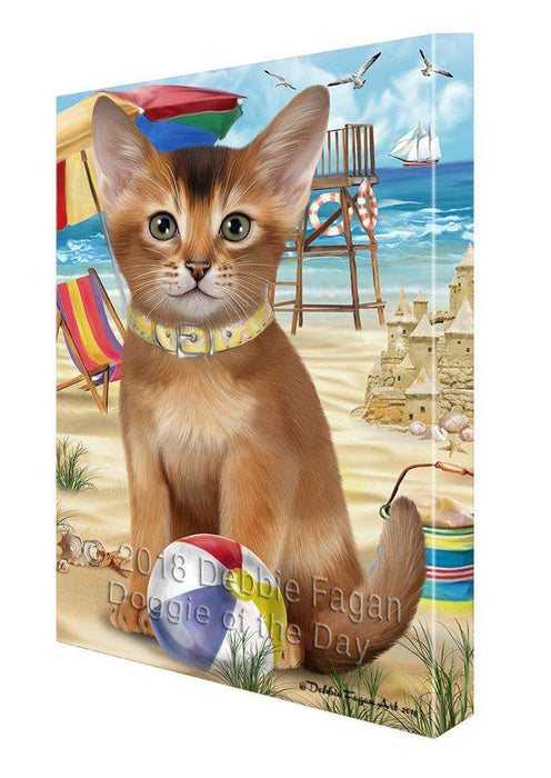 Pet Friendly Beach Abyssinian Cat Canvas Print Wall Art Décor CVS105272