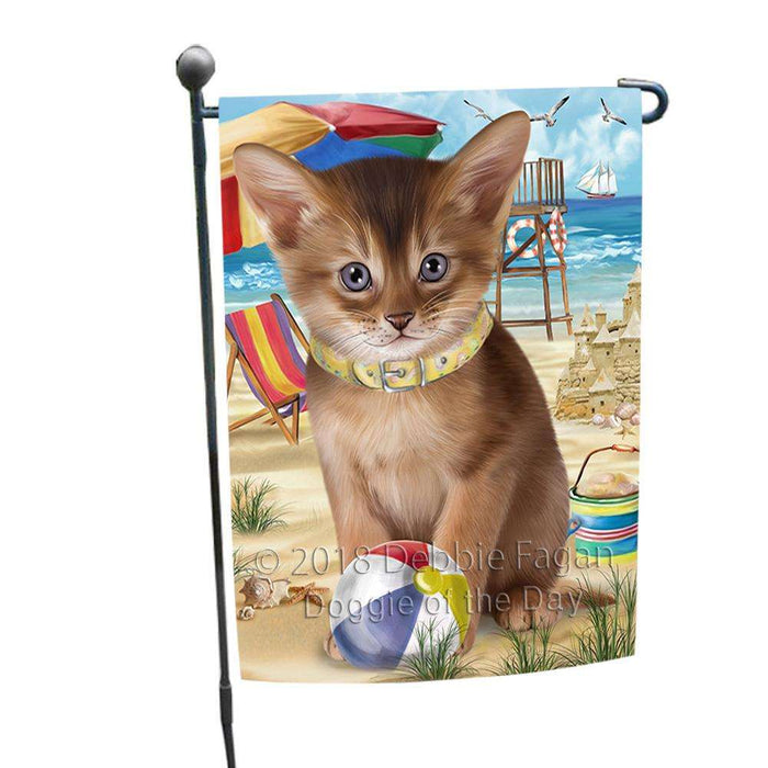 Pet Friendly Beach Abyssinian Cat Garden Flag GFLG54219