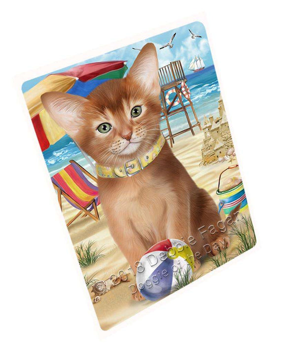 Pet Friendly Beach Abyssinian Cat Large Refrigerator / Dishwasher Magnet RMAG85818