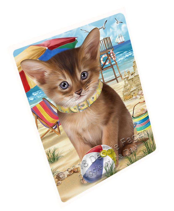 Pet Friendly Beach Abyssinian Cat Large Refrigerator / Dishwasher Magnet RMAG85824