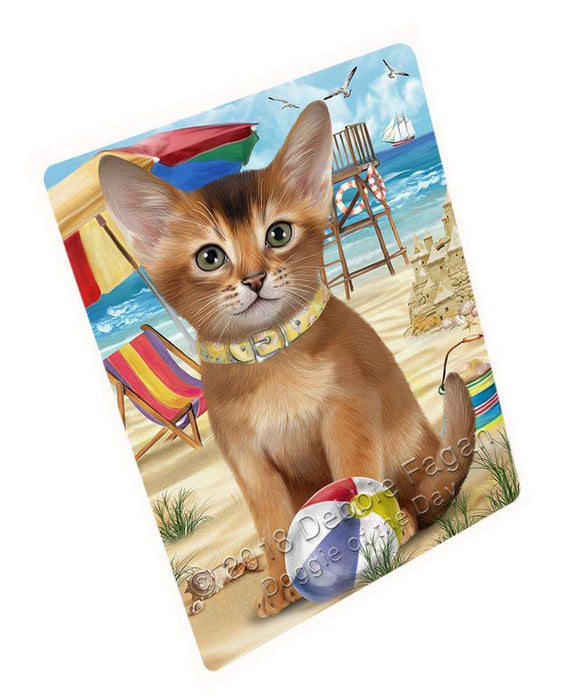 Pet Friendly Beach Abyssinian Cat Large Refrigerator / Dishwasher Magnet RMAG85830