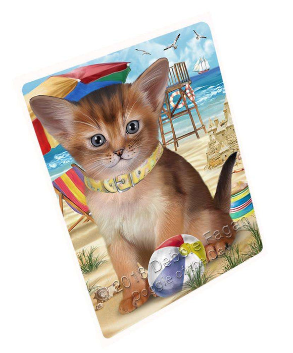 Pet Friendly Beach Abyssinian Cat Large Refrigerator / Dishwasher Magnet RMAG85836