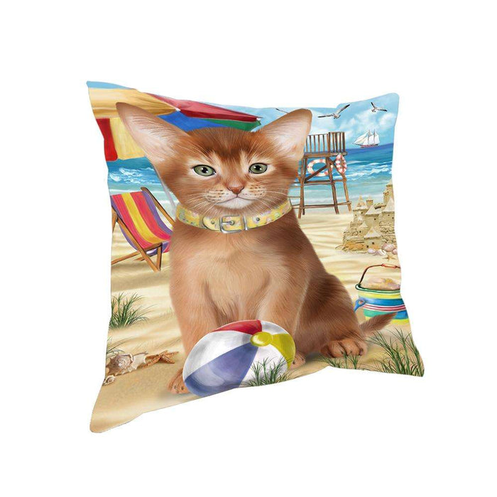 Pet Friendly Beach Abyssinian Cat Pillow PIL73248