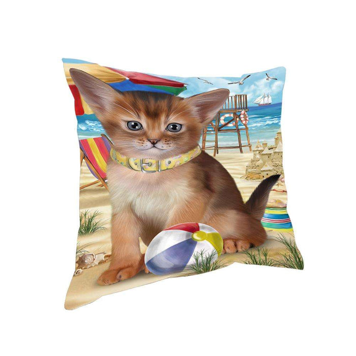 Pet Friendly Beach Abyssinian Cat Pillow PIL73260