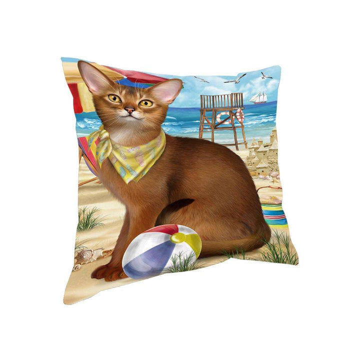 Pet Friendly Beach Abyssinian Cat Pillow PIL73264