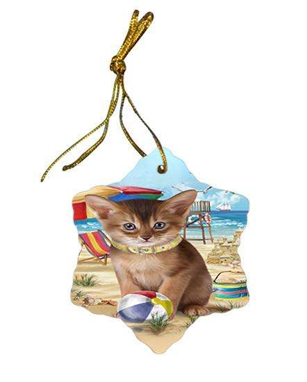 Pet Friendly Beach Abyssinian Cat Star Porcelain Ornament SPOR54148